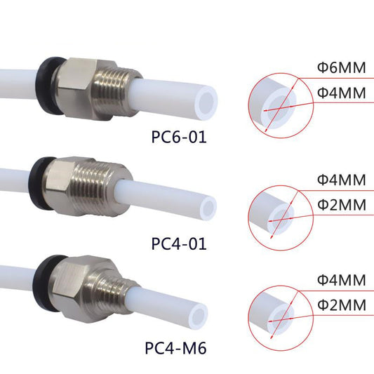 HKM-428435 PC4-M6/Pc6-01 Straight-Through Pneumatic Quick Connector for 3D Printers