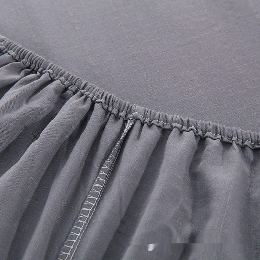 HKM-430227 Ground Gray Silver Cotton Fitted Sheet with Stripe Pattern - Modern Design in Multiple Sizes