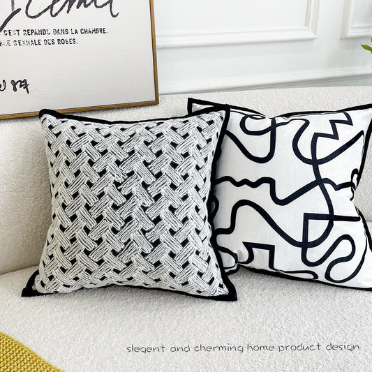 HKM-432915 Velvet Art Print Throw Pillow Cover - 45x45cm Decorative Cushion Case