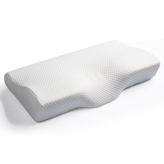 HKM-435283 Memory Foam Slow Rebound Butterfly Pillow - White Knitted Fabric, Single Size 61*35*11/6.5 cm