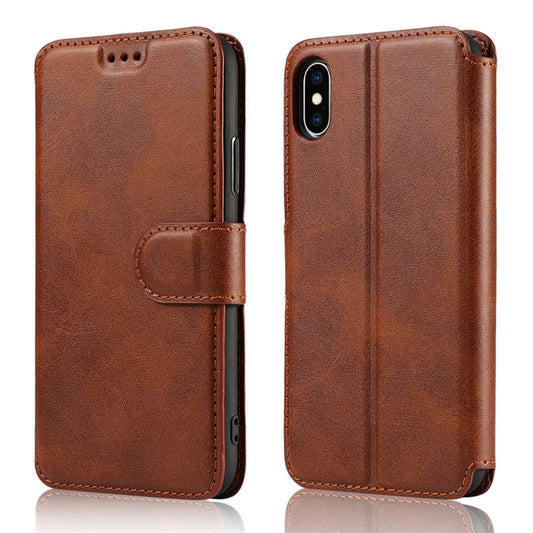 HKM-436243 Clamshell Imitation Leather Card Holder Mobile Phone Cover