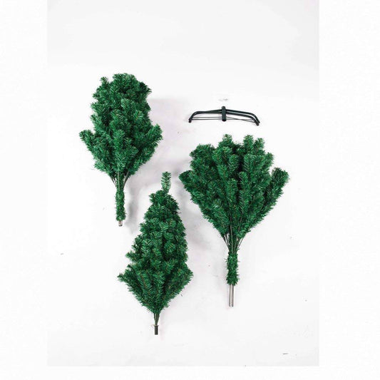 HKM-440403 6ft Green Christmas Tree with 1050 Branches, PVC Material, Easy Setup, Metal Base