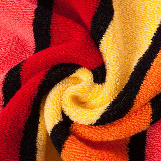 HKM-441171 Soft Cotton Striped Face Towel for Couples - Quick Absorbent, 72x36 cm, Available in Yellow, Red, Blue