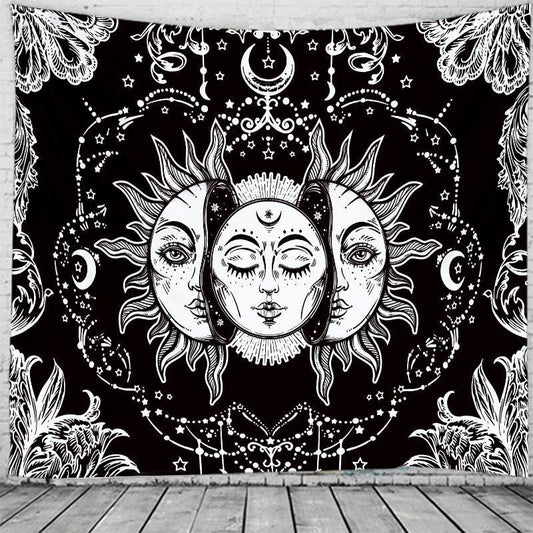HKM-450195 Custom Retro Map Tapestry - Digital Print Fabric Wall Hanging for Bedroom or Living Room, Various Sizes Available