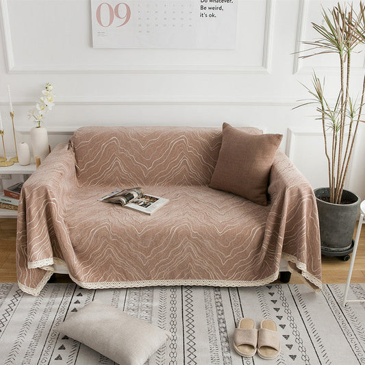 HKM-457619 Thickened Nordic Chenille Cat Scratch Cover Towel for Modular Sofas - Available in Multiple Colors and Sizes
