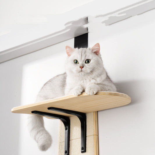 HKM-458707 Pine Wood Cat Climbing Frame with Integrated Scratch Board and Tower