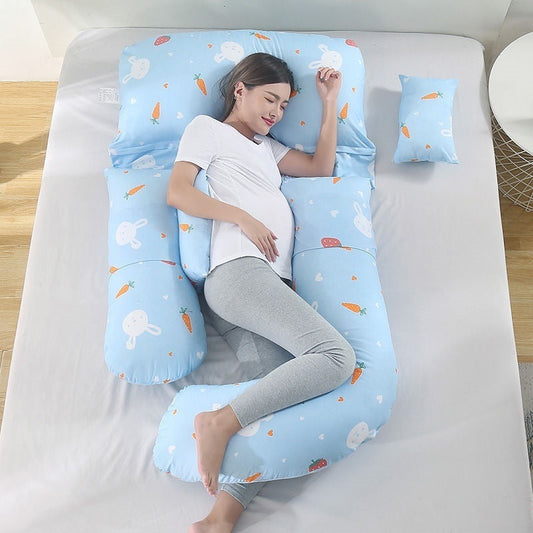 HKM-458707 U-Shape Maternity Waist Pillow with Cotton Cover and Detachable Designs for Side Sleepers