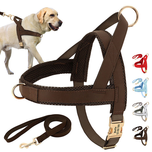 HKM-458899 Durable and Adjustable Chest Harness for Large Dogs, Comfortable and Breathable Design