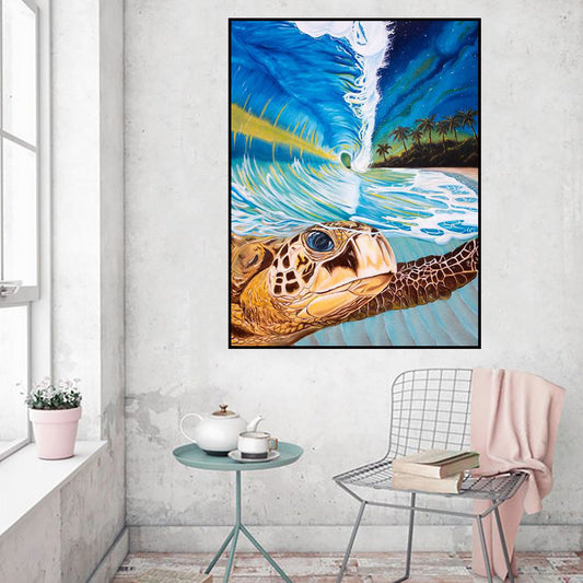 HKM-464147 Digital Oil Painting Kit - Canvas 40x50cm, Includes Brushes, Paint, and Hook for Animal Art