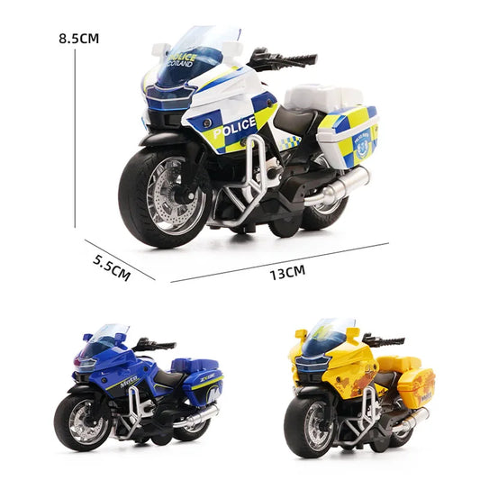 HKM-467859 1:14 Scale Diecast Motorcycle Toy with Lights and Music for Kids 3+