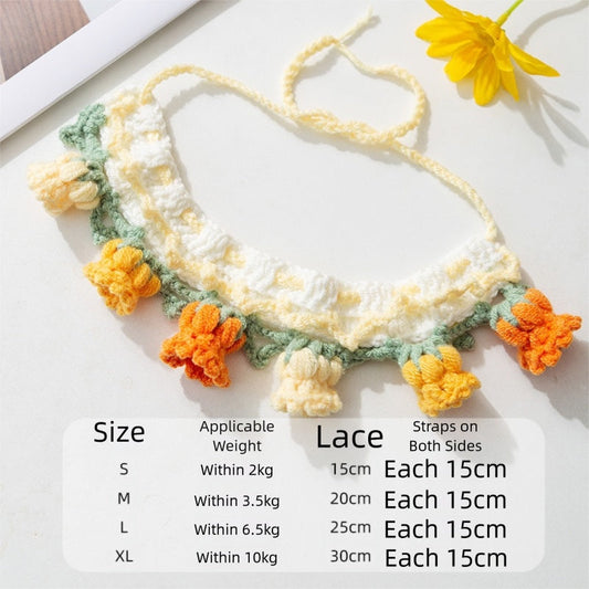 HKM-468307 Pet Hand-woven Necklaces, Cute Cat Knitted Necklaces, Kitten Neck Rings, Small Dog Neck Decorations