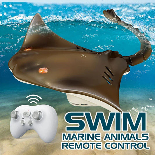 HKM-470483 Remote Control Simulation Manta Ray Toy for Swimming Pools - Water Play Activity for Ages 5 and Up