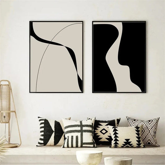 HKM-470995 Abstract Canvas Wall Art – Nordic Style Decorative Painting in Various Sizes