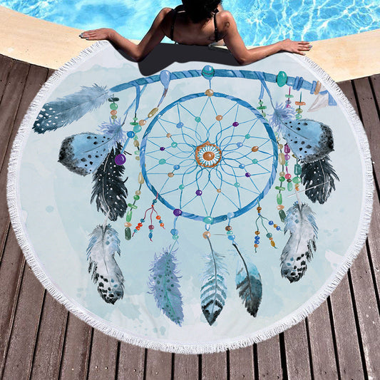 HKM-471443 Microfiber Beach Towel - Lightweight, Quick-Drying Polyester - Available in 12 Stylish Designs