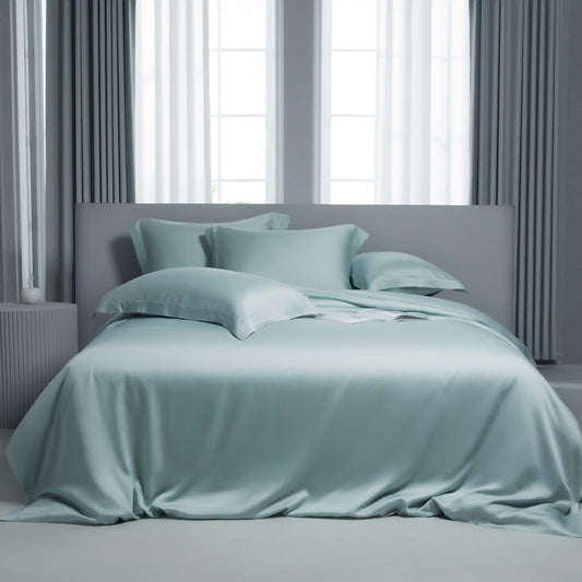 HKM-473363 Lyocell Solid Color Tencel Bed Sheet and Duvet Cover Set in Various Sizes