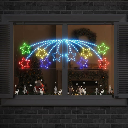 HKM-474323 Multicolor Christmas Star Decoration with 432 LEDs, 180 x 57 cm, Durable PVC, Indoor/Outdoor Use