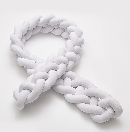 HKM-474323 Woven Twisted Knotted Pillow for Children's Bed Decoration - Plush and Colorful Design
