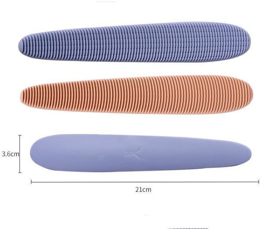 HKM-476435 Cat Tongue Comb - Dual-Sided Soft ABS Grooming Tool for Cats in Morandi Gray and Powder