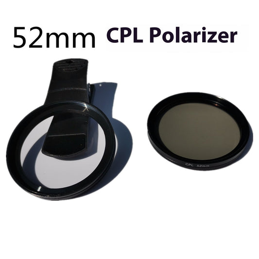 HKM-480339 52mm Reflective Polarized Photography Filter for Mobile Phones with Clip Attachment