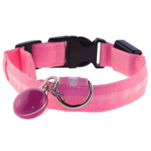 HKM-481107 Luminous Dog Collar with Three Flashing Modes in Multiple Colors
