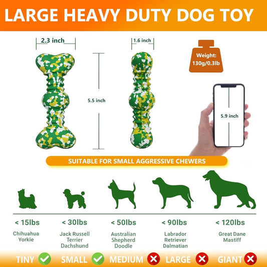 HKM-481939 Durable Natural Rubber Bone Dog Chew Toy for Medium to Large Aggressive Chewers