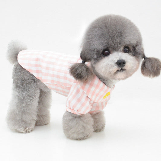 HKM-483859 Stylish Two-Legged Pet Shirt in Green, Yellow, Blue, and Pink - Available in Multiple Sizes