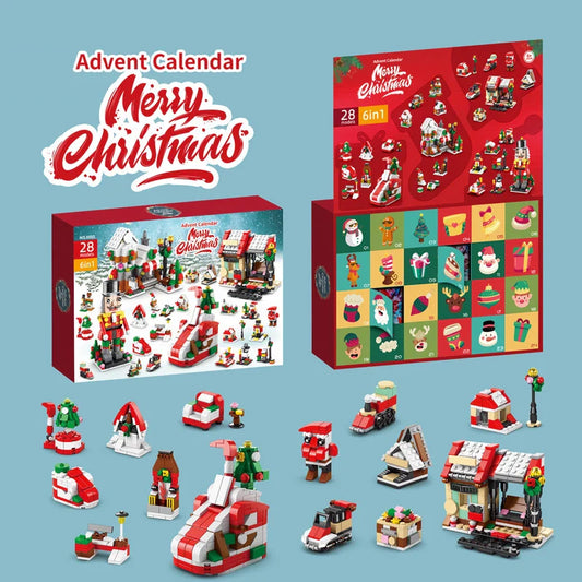 HKM-483987 Christmas Countdown Advent Calendar Building Block Sets - Creative Educational Puzzle Toys