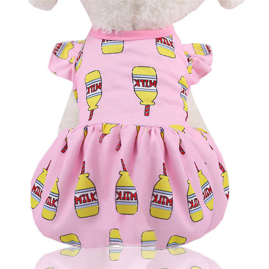 HKM-484435 Couple's Mesh Pet Skirt and T-Shirt Vest Outfit for Dogs and Cats