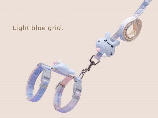 HKM-487059 Adjustable Cat Leash with Anti-Breakout Chest Strap for Small Pets