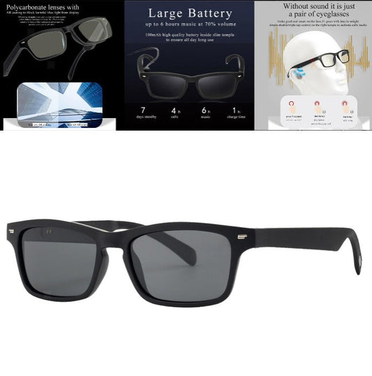 HKM-490515 Smart Glasses with Bluetooth 5.4 Connectivity, UV400 Protection, Touch Control, and Anti-Noise Microphone
