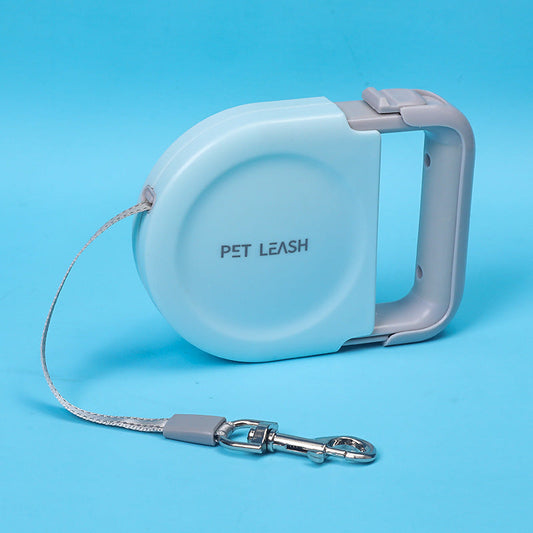 HKM-491155 5-Meter Retractable Pet Leash with Scalable Handle - Available in Blue, White, Green, and Pink