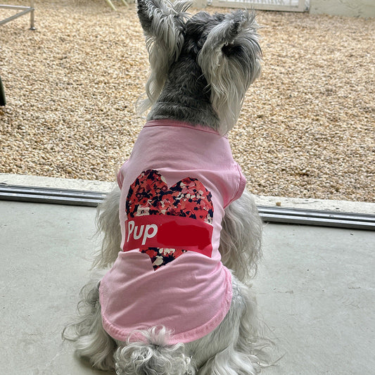 HKM-491731 Spring and Autumn Dog Vest in Floral Design - Comfy Cotton Clothing for Large Dogs