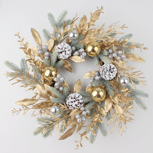 HKM-492755 Golden Plastic Wire Garland for Home Decoration - Simple & Modern Wall Hanging, Available in Multiple Sizes