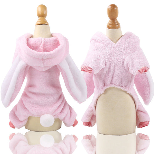 HKM-501203 Cozy Coral Fleece Pet Apparel for Dogs and Cats - Four-Legged Winter Clothes with Fun Designs