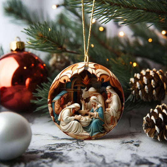 HKM-502291 3D Effect Acrylic Christmas Ornaments - Cartoon Kitty and Snoopy Designs, Various Colors, Wood Material, 7.6cm