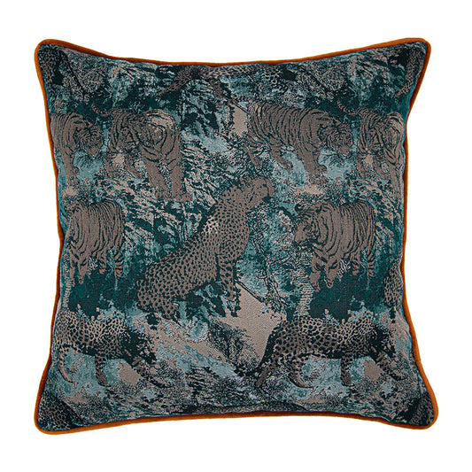 HKM-502483 Solid Color Abstract Plant Pattern Jacquard Pillow Cushion