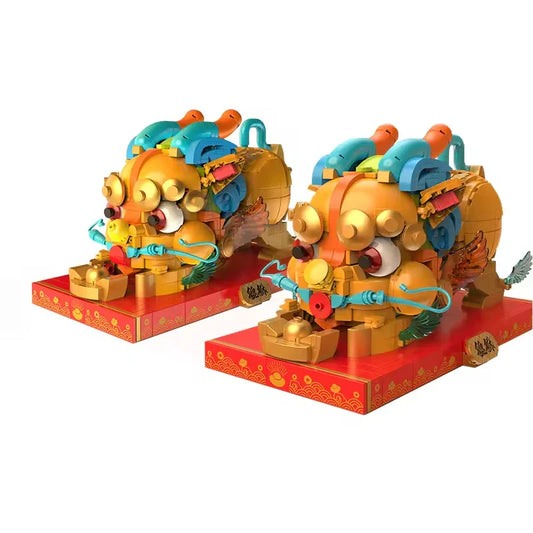 HKM-504467 Chinese Ancient Beasts Building Block Set - 50 Pieces for Creative Play