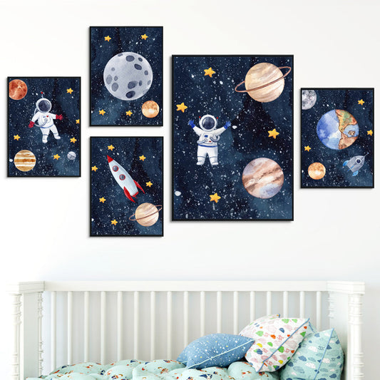 HKM-504979 Astronaut Oil on Canvas Wall Art - Frameless Decorative Spray Painting