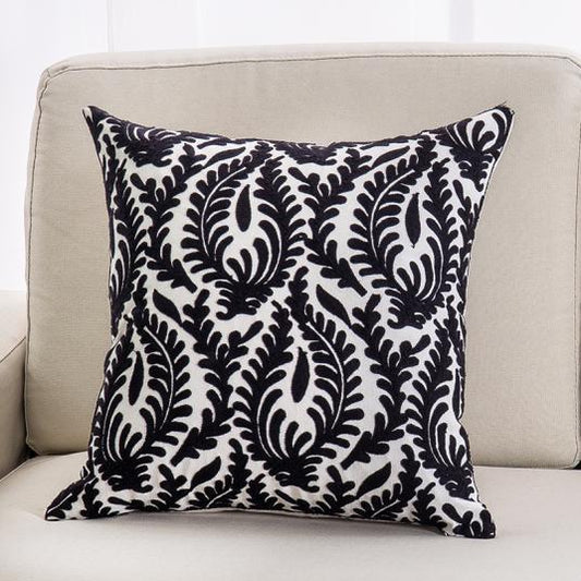 HKM-508243 Personalized Embroidery Couch Pillow - Wave Pattern, Phoenix Tail, Khaki, and More - 45x45cm