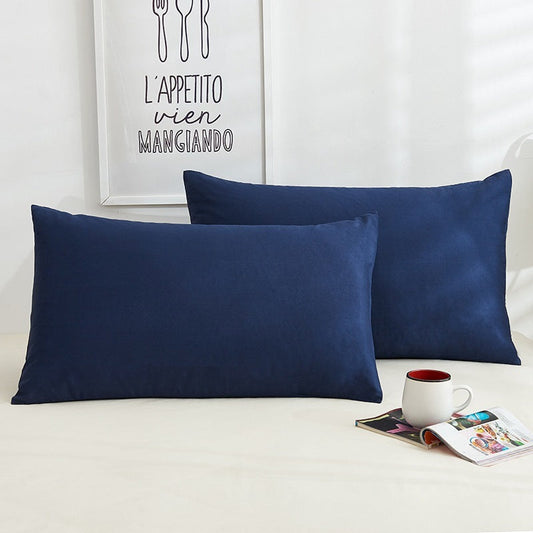 HKM-514195 Pure Color Cotton Pillowcases Set - Modern Minimalist Design, 48x74CM, Multiple Colors Available