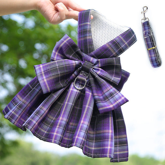 HKM-516691 Lattice Pattern Dog Leash with Adjustable Skirt Strap in Multiple Sizes