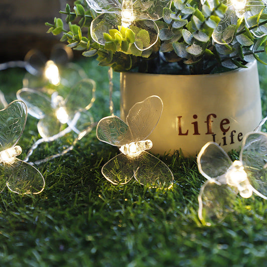 HKM-521747 Butterfly LED String Light Wreath - Warm White, 10 Beads, 1.5m, Battery Operated, Holiday & Wedding Decor