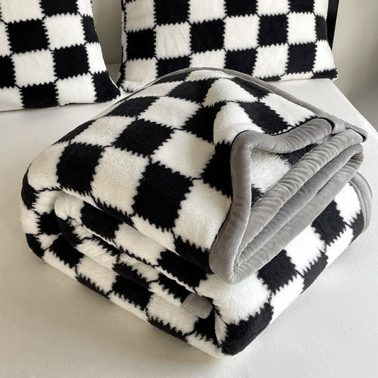 HKM-521939 Soft Velvet Plaid Blanket in Multiple Colors and Sizes