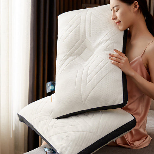 HKM-522067 Technology Latex Sleep Pillow - Rectangular Design with Common Fiber Filler - Size 48x74 cm
