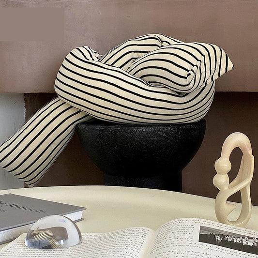 HKM-522899 Knotted Waist and Shoulder Multifunctional Retro Striped Pillow 14x180cm
