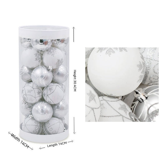 HKM-524371 Silver PVC Decorative Drawing Ball for European and American Style Christmas Decor