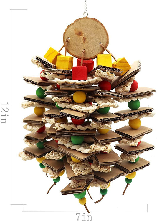 HKM-528787 Natural Corn Husk and Tree Bark Gnawing Logs for Small and Medium Parrots