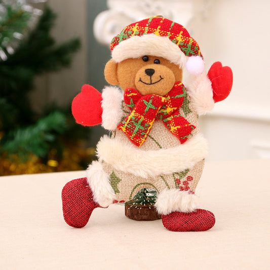 HKM-530131 Handmade Multicolor Dancing Cloth Puppet Pendant - Christmas Decor (18x12cm)