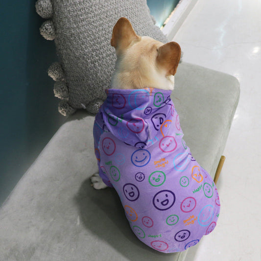 HKM-531411 Schnauzer Cartoon Print Velvet Sweater for Dogs - Spring and Autumn Fashion