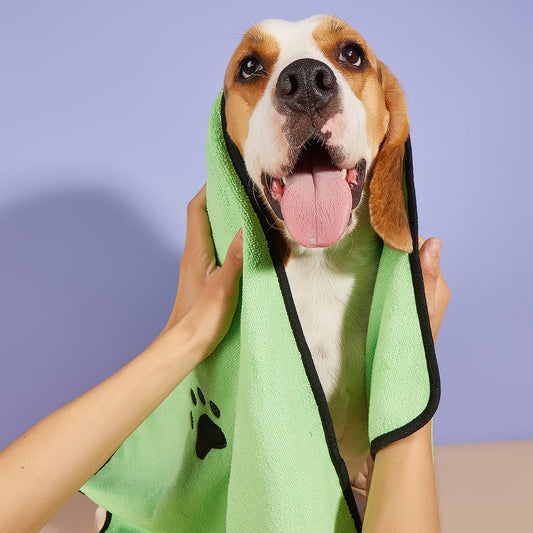 HKM-532563 Quick-Drying Soft Absorbent Coral Fleece Pet Bath Towel for Dogs and Cats in Various Colors